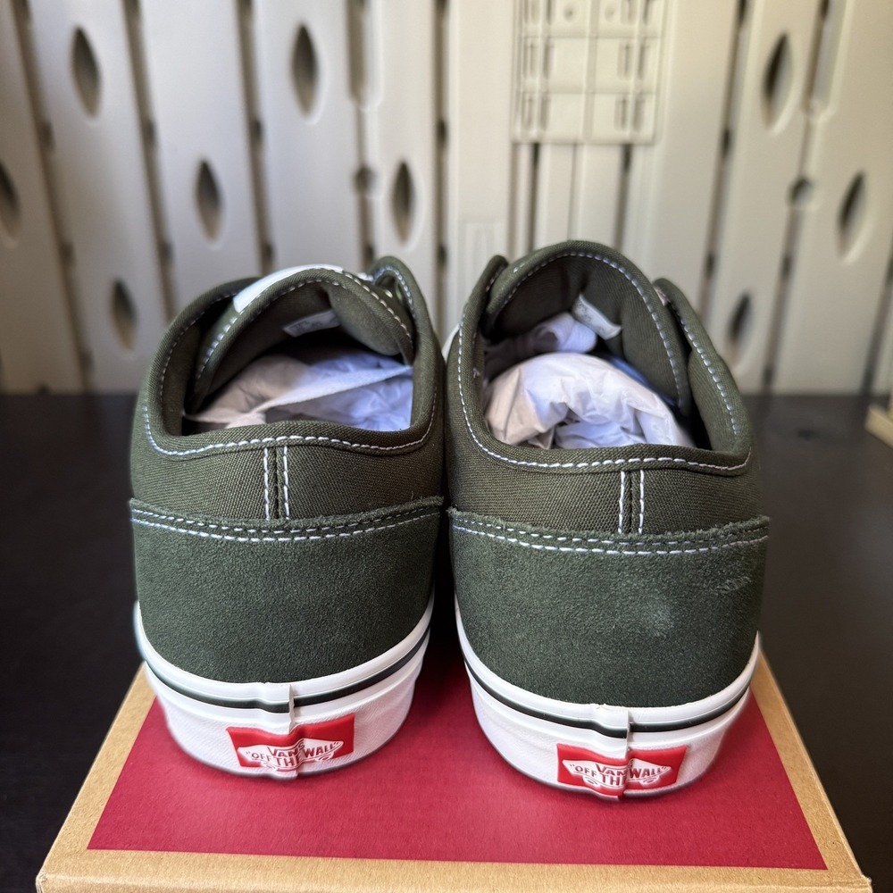 Vans Atwood Mens Dried Kelp Green Suede Canvas Skate Shoes VN000CX8EMU Size 10 - Picture 6 of 9